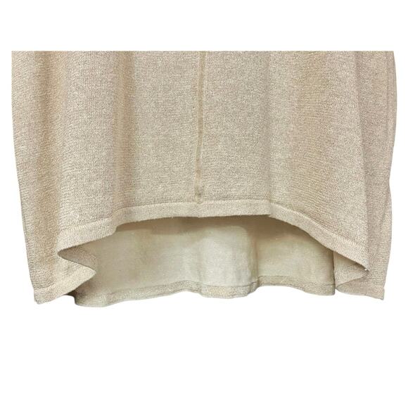 Talbots Women's Gold Sparkle Linen w//Metallic Treading V-Neck Sweater | Size 3X - Picture 3 of 7